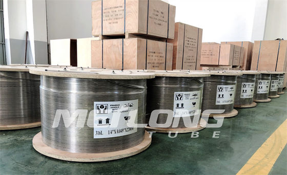 Linha química 3/8&quot; da injeção da tubulação enrolado de aço inoxidável de ASTM A269 OD X 0,065&quot; PESO