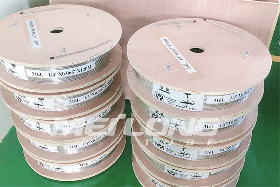 A tubulação de aço inoxidável capilar redesenhada sem emenda bobina a linha química SS316L da injeção 3 4