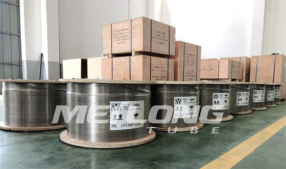Tubulação capilar de aço inoxidável recozida 1 da tubulação hidráulica dos Ss/4&quot; Od X 0,065&quot; peso